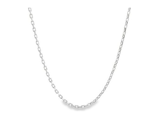 18K White Gold Cable Chain Necklace 16 Inches
